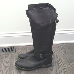 Frye black leather moto riding boots US 9